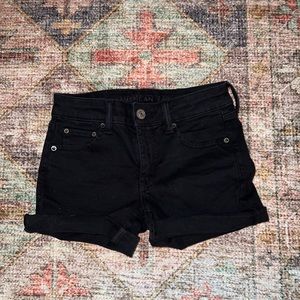 Black American Eagle denim shorts